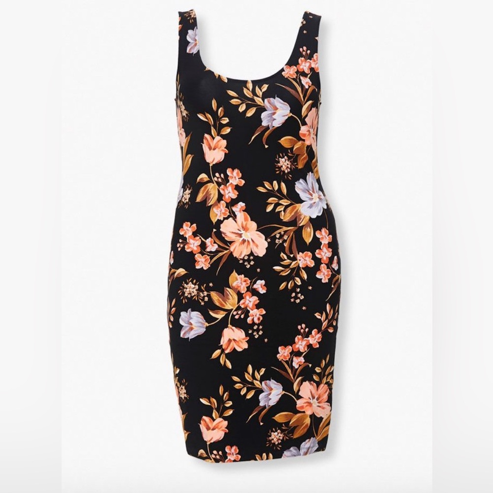 2X Plus Size Floral Tank Dress